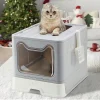 Convenient Foldable Litter Box: Drawer Design with Scooper for Easy Cat Waste Management