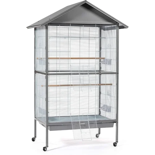 60 Inch Extra Large Bird Cage Metal Parrot Cage,Rolling Parakeet Cage, Flight Cage with 4 Metal Feeders,for Cockatiels African G