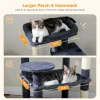 Cat Tree for Indoor Cats Multi-Level Cat Tower with Super Large Hammock Sisal Covered Scratching Posts, Cozy Condo and Top Perch