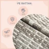 Wicker Dog House Outdoor with Canopy, Rattan Dog Bed with Water-Resistant Cushion, Raised Dog Bed for Small, Medium Dogs