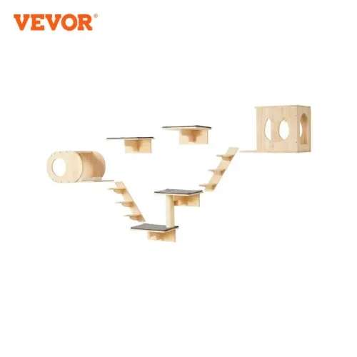 VEVOR Wall Mounted Cat Shelves Cat Wall Shelves and Perches with Jumping Boards Hammocks & Cat Tree Cat Furniture and Shelves