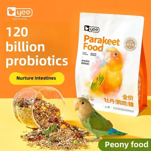 YEE Lovebird & Parrot Food - Nutrient-Rich Pellets with Canary Seeds & Dried Fruits | Diet for Sun Conure,Cockatiel&Small Birds