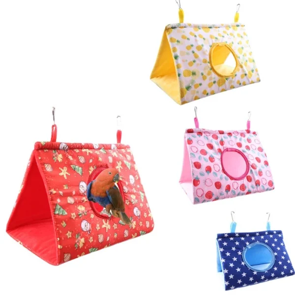 Bird Hanging Hammock for Cage Winter Warm Nest Tent House Hideout Parrot Snuggle for Sleeping Playing & Rest D0LD