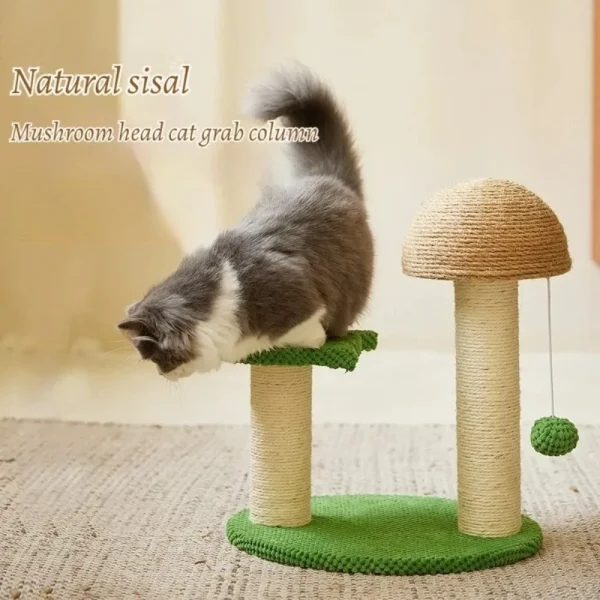Cat Tree Mushroom Cat Scratching Tree Indoor Sisal Pet Scratch Pillar Climbing Frame Coconut Cat Tree with Interactive Ball