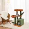 Cat Tree, Cat Tower for Indoor Cats,Cat Scratching Climbing Frame,2 Luxurious cat condo with Adjustable Large Hanging Baskets