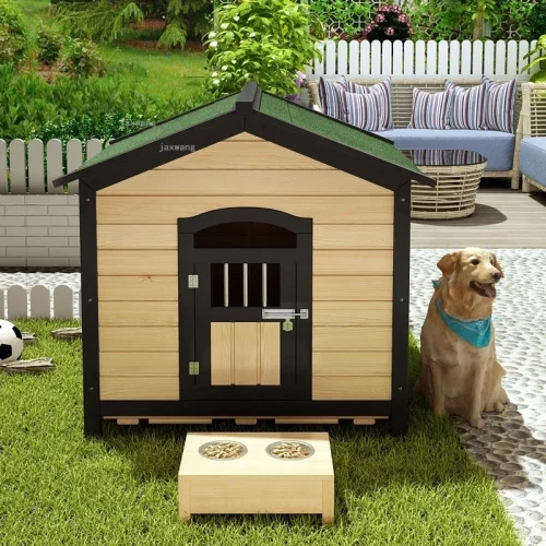 Outdoor Balcony Puppy Villa Solid Wood Dog House 4 Seasons Universal Kennels pet Supplies Waterproof Cats Litter Dogs Cages