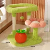 Flower Cat Tree for Indoor Cats, Small Cat Tower with Sisal Scratching Post Plush Fluffy Balls Cat Toys Pet Furniture