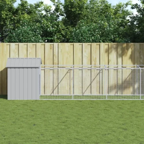 Galvanized Steel Dog House Light Grey 46.1x320.9x48.4 inches
