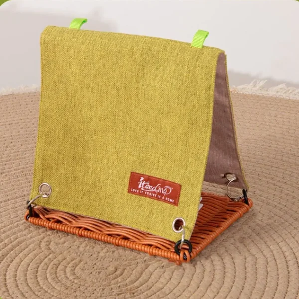 Creative Hanging Bird Nest Cooling with Hooks Bird House Weaving Parrot Swing Hammock Small Pet