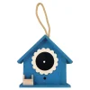 Blue Mini Bird House Wooden Nest Decor Creative Feeder Hanging Cage With Rope Sturdy Birds Home Garden Pet Products