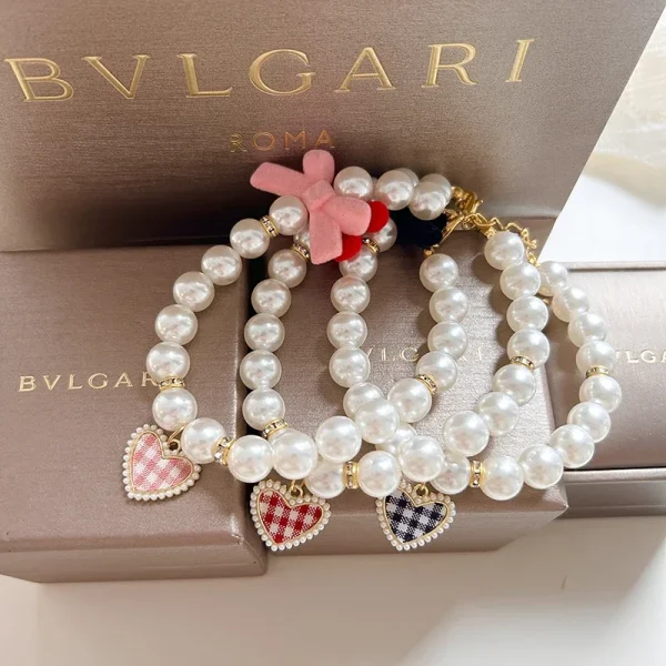 kf-Sf3ab32a78ac64168b95e26f3fc382367t MPK New Series Cat Collar Pearl Vintage Love Crystal Pendant Diamond Neck Ornament Cute Accessories Also Suitable For Dog