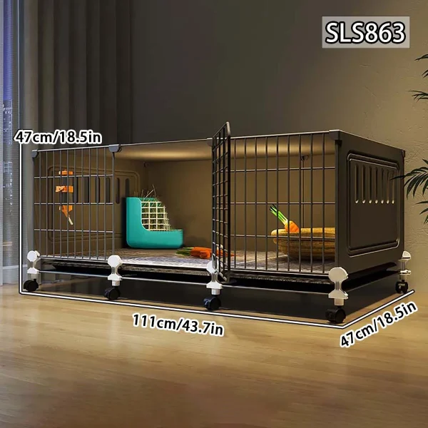 Rabbit Cage Household Extra Large Double-Layer Indoor Special Automatic Feces Cleaning Guinea Pig Cage Two-Story Platform Small House