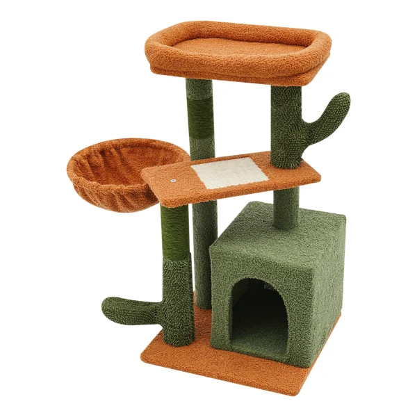 Cat Tree, Cat Tower for Indoor Cats,Cat Scratching Climbing Frame,2 Luxurious cat condo with Adjustable Large Hanging Baskets