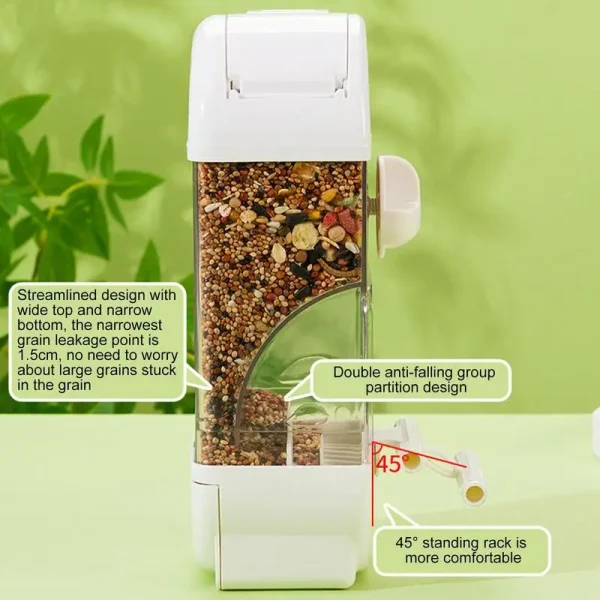 Bird Feeder Water Dispenser House Shaped Parakeet Feeder Smart Bird Feeder Large Capacity Anti Spill Food Container Drinker Cage