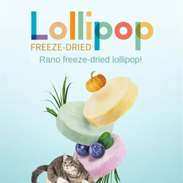 Lonno Chicken Freeze-dried Lollipop Cat Snack Nutritious Chicken Fruit Flavor Pet Teeth Stick Safe and Delicious 10 Pcs