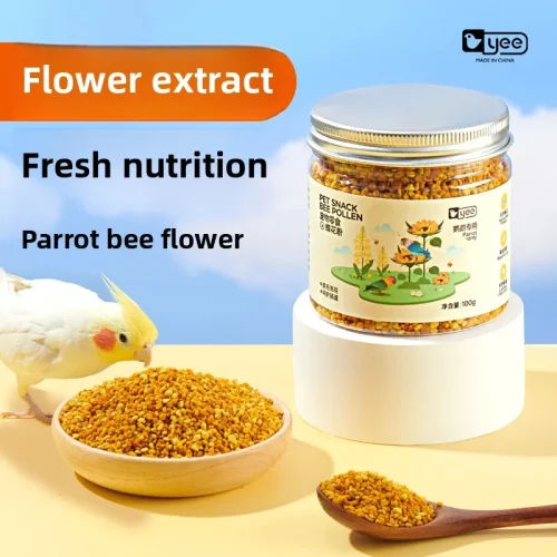YEE Pollen Power Bites - Bee Pollen & Seed Training Treats for Budgies & Small Parrots | Feather Glow Formula with Omega