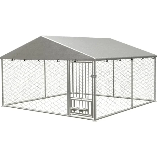 Dog Kennel Outdoor, Dog House with Waterproof Roof & Secure Lock, Large Dog Crate Fence, Outside Pet Playpen for Chicken, Rabbit